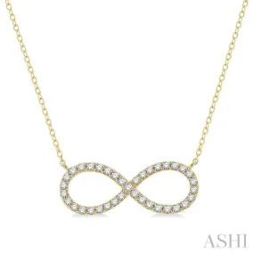 1 Ctw Round Cut Diamond Infinity Necklace in 14K Yellow Gold