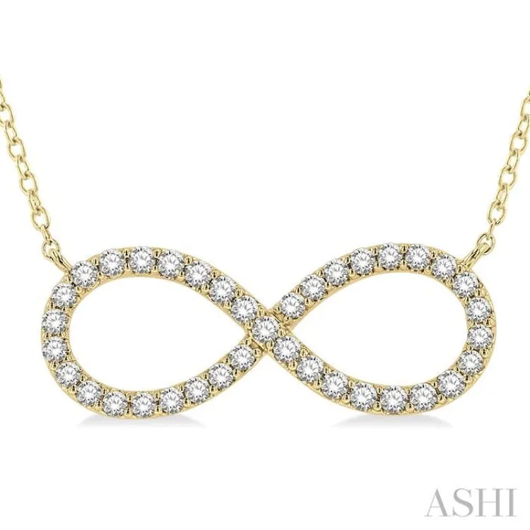 1 Ctw Round Cut Diamond Infinity Necklace in 14K Yellow Gold