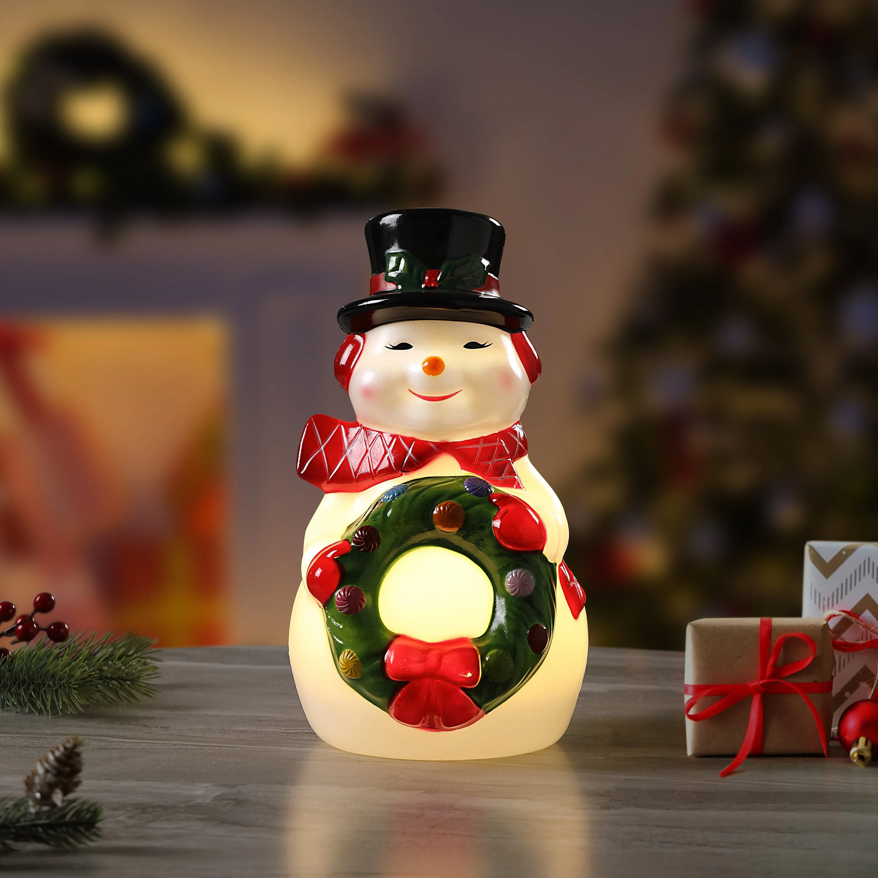 24 in. Lit Snowman Blow Mold