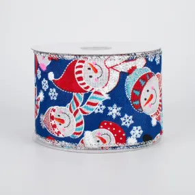 2.5" Winter Snowman Ribbon: Royal Blue (10 Yards)