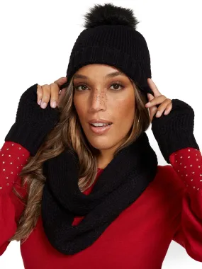 3-Piece Jersey-Knit Scarf, Hat & Gloves Set