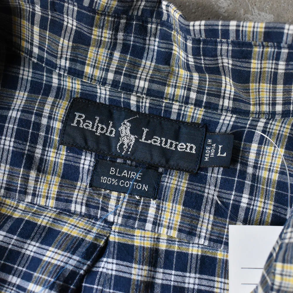 90's Ralph Lauren “BLAIRE” チェック 半袖 ボタンダウンシャツ 240811 S2154