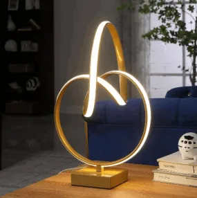 Abstract Infinity Modern Table Lamp, Matte Gold