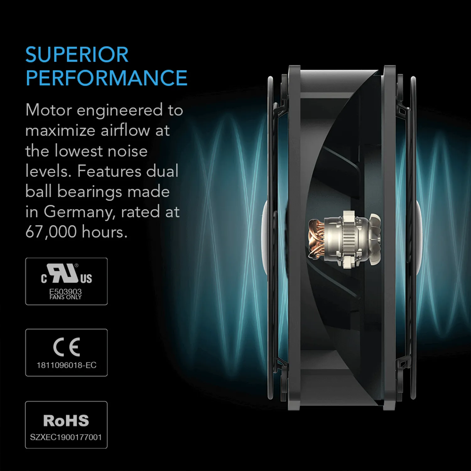 AC Infinity AXIAL 1238W, 120V AC Muffin Fan with Wire-Leads Adapter, 120mm x 38mm High Speed