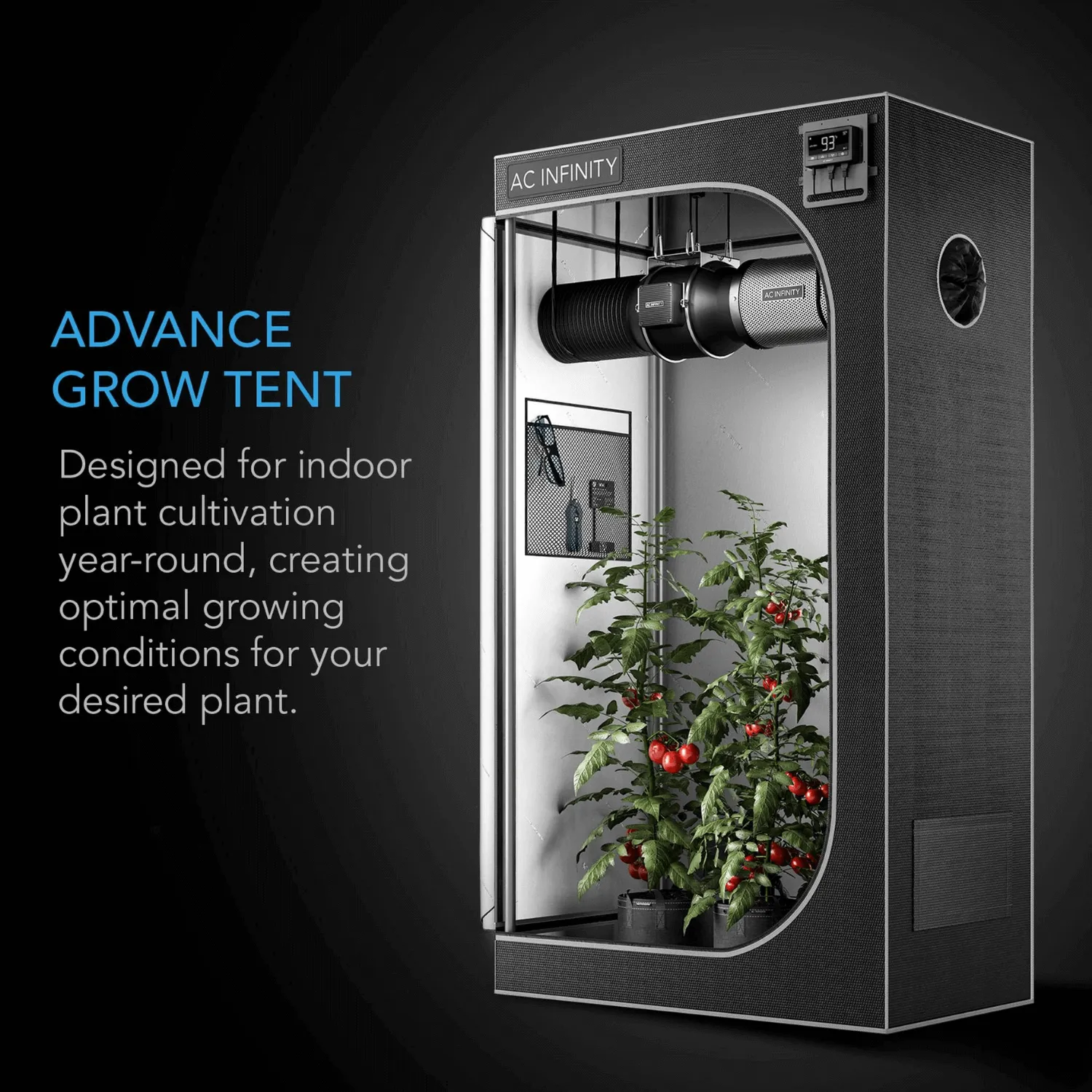 AC Infinity CLOUDLAB 642, Advance Grow Tent 4x2, 2000D Diamond Mylar Canvas, 48" x 24" x 72"