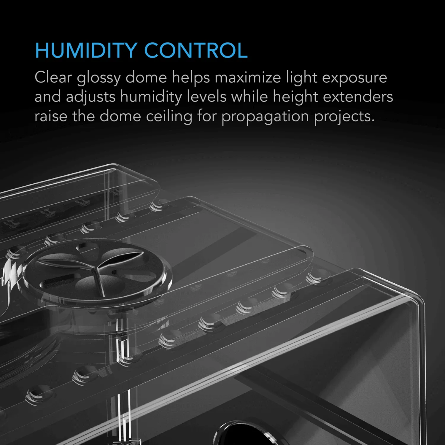 AC Infinity Humidity Dome, Large Propagation Kit, 6x12 Cell Tray