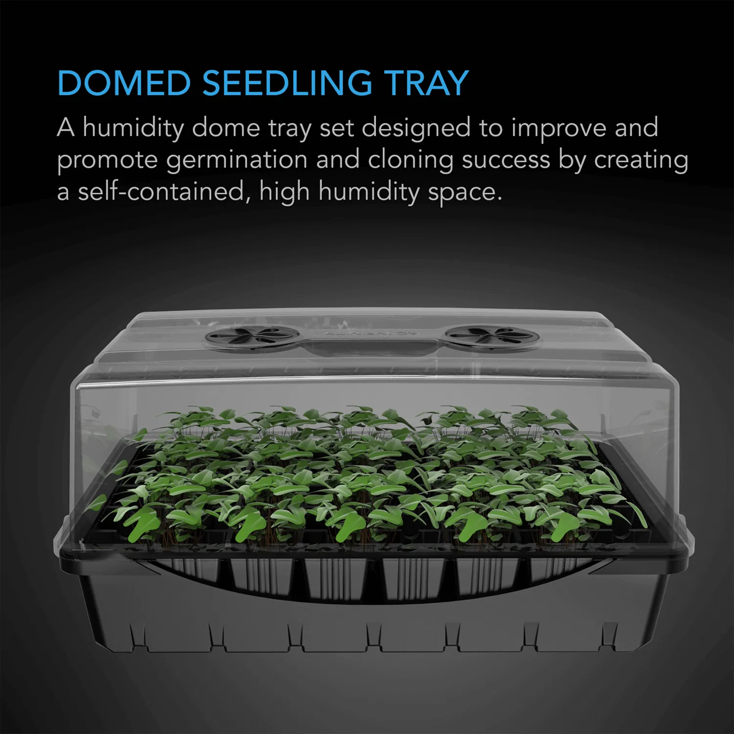 AC Infinity Humidity Dome, Propagation Kit with Height Extension, 5x8 Cell Tray