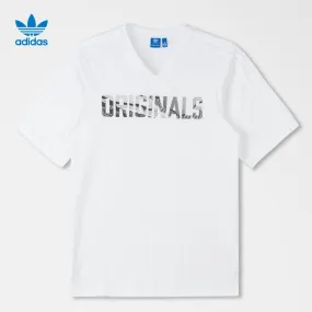 ADIDAS Originals Men White L.A. Printed V-Neck T-shirt BP8974