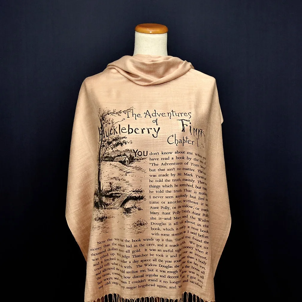 Adventures of Huckleberry Finn by Mark Twain  Shawl Scarf Wrap