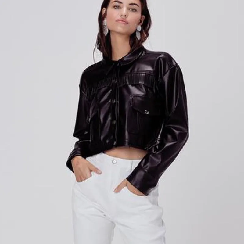 Afton Pleather Cropped Jacket