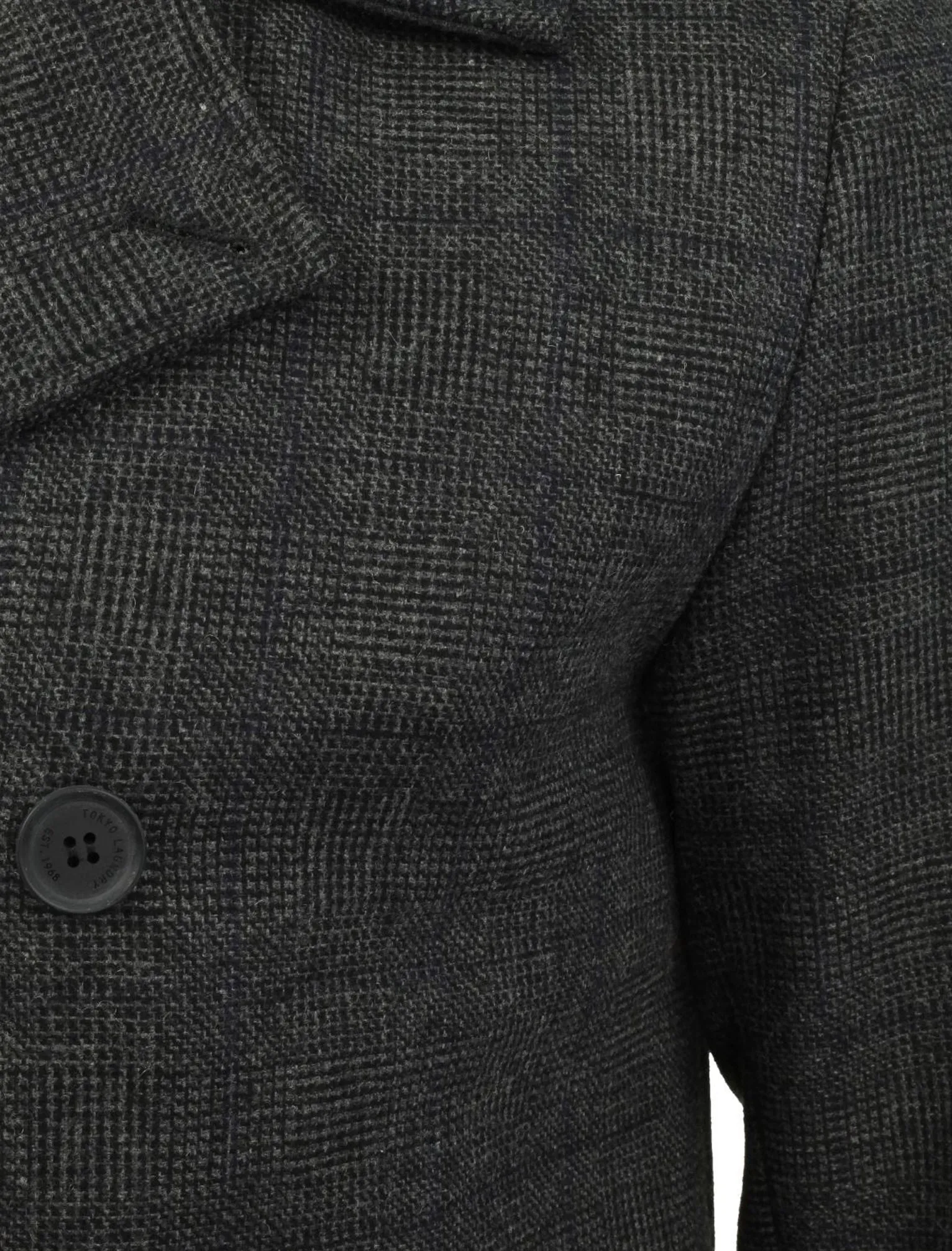 Alaska Double Breasted Wool Blend Peacoat in Grey Check  - Tokyo Laundry