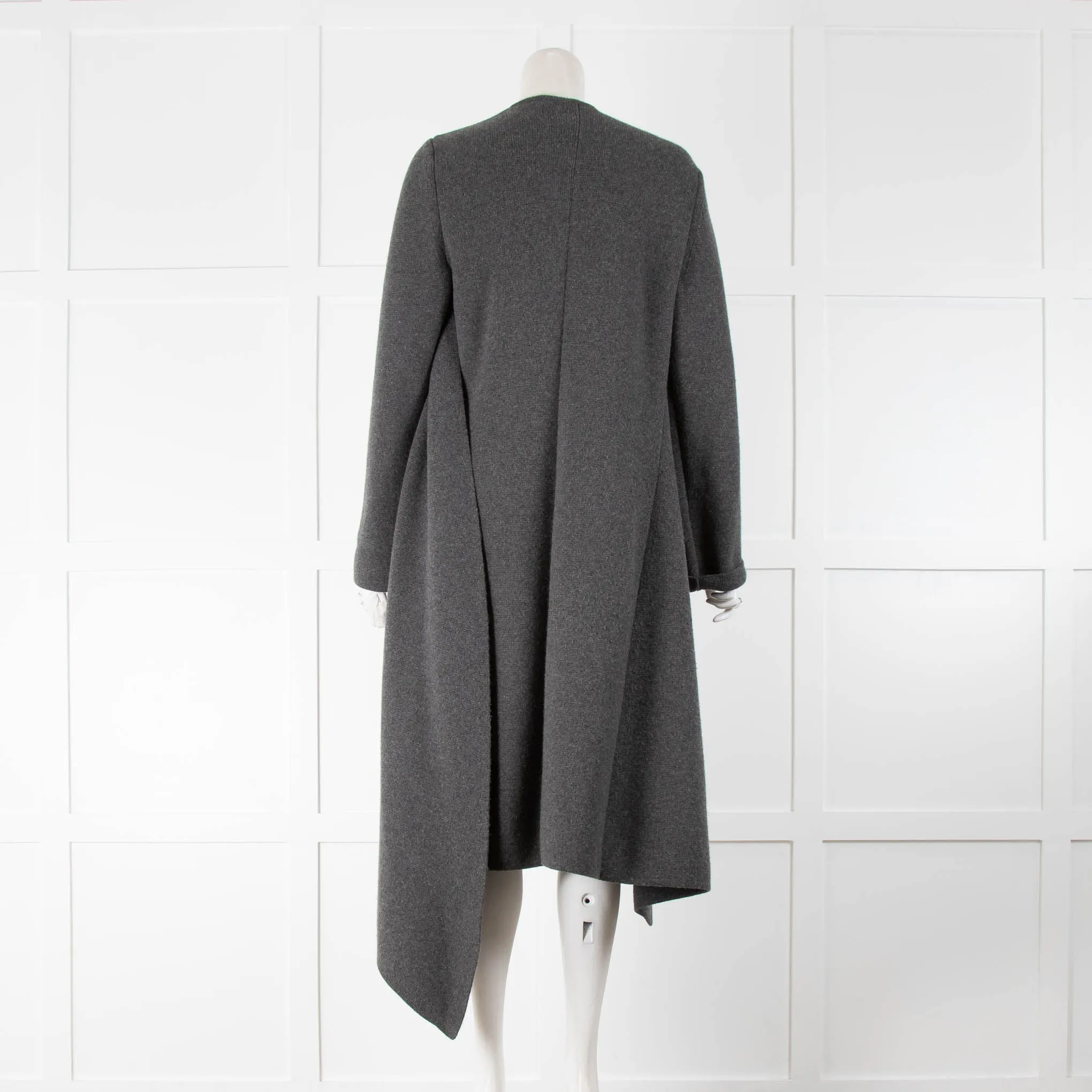 Alexander McQueen Grey Knit Wrap Coat