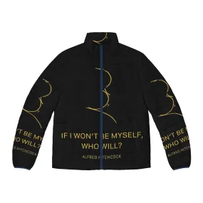 Alfred Hitchcock Horror Movie Quote Puffer Jacket