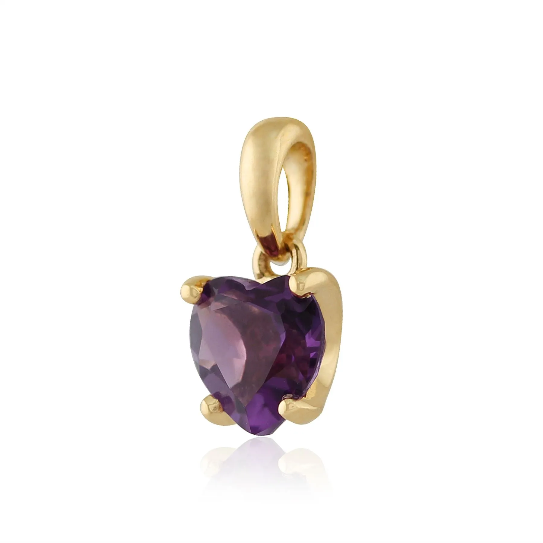 Amethyst Halskette, 9 Karat Gelbgold 0.67ct Klaue Satz Amethyst Herz Anhänger auf 45cm Kette