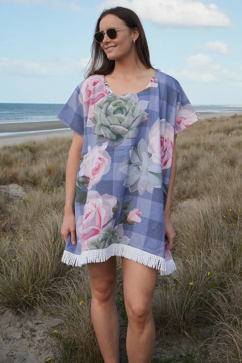 AS Towel Poncho - Blue Cactus Rose