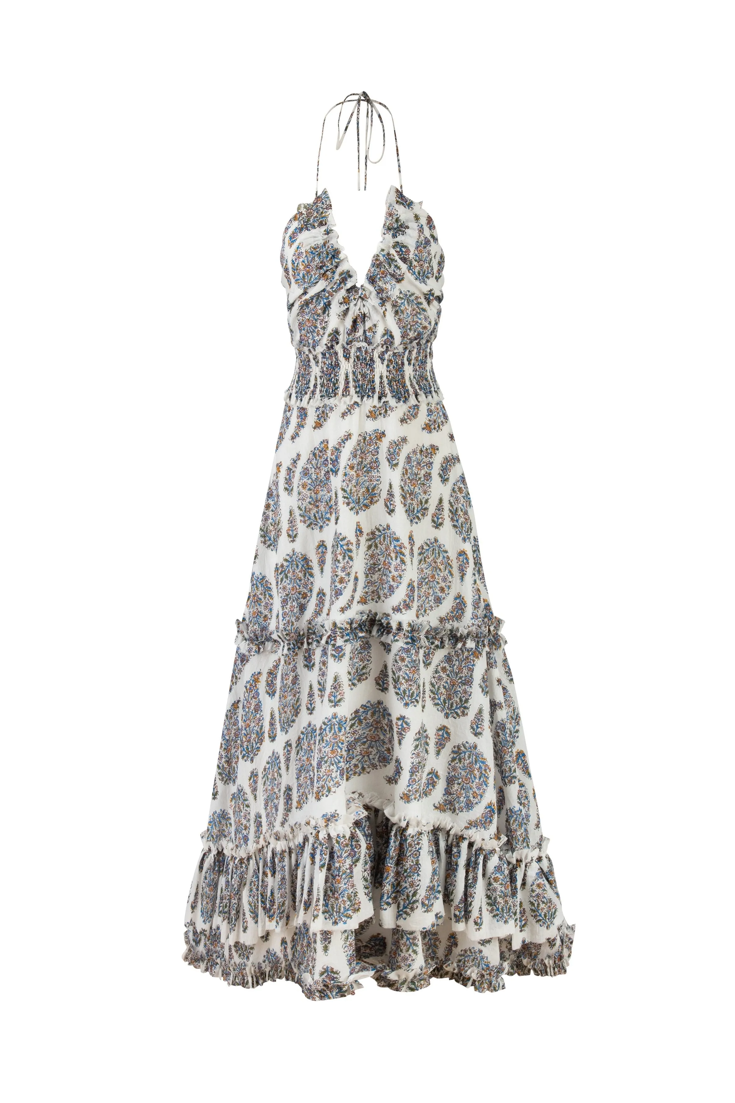 Bahar Ruffle Dress - Paisley Ghalamkar by RosewaterHouse