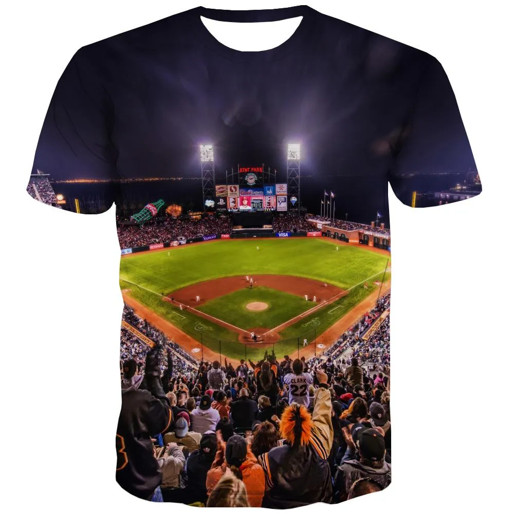 Baseball T shirts Men Stadium Tshirt Anime Game T-shirts 3d White T shirts Funny