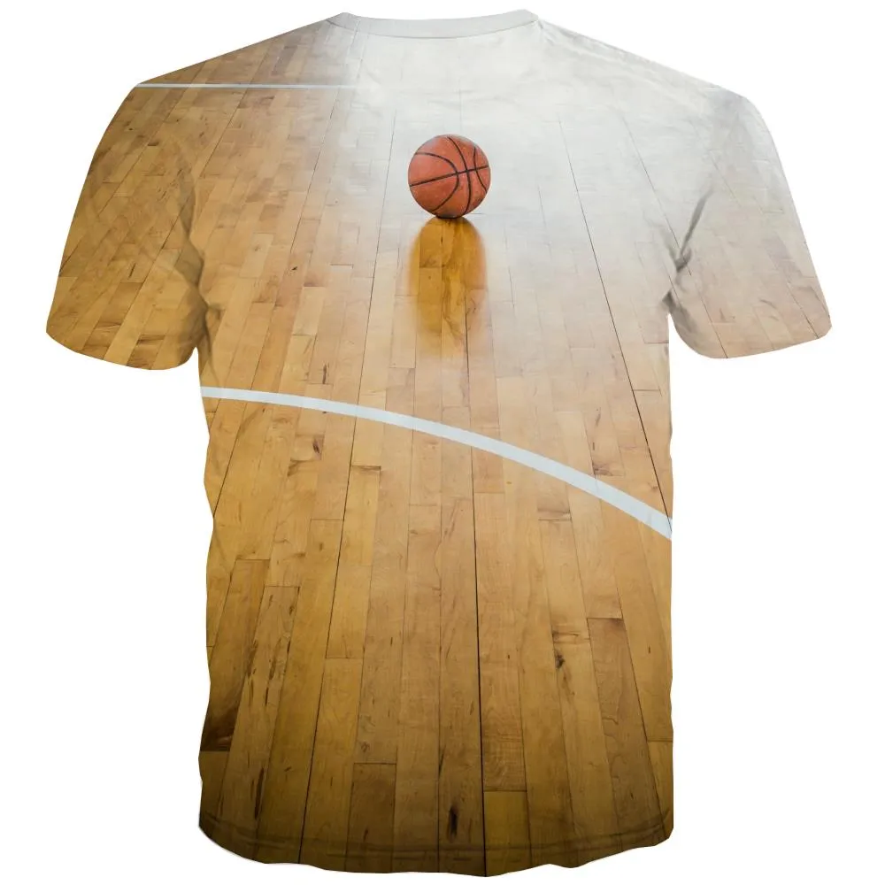 Basketball T-shirt Men Night View Tshirts Cool Galaxy Shirt Print City T shirts Funny