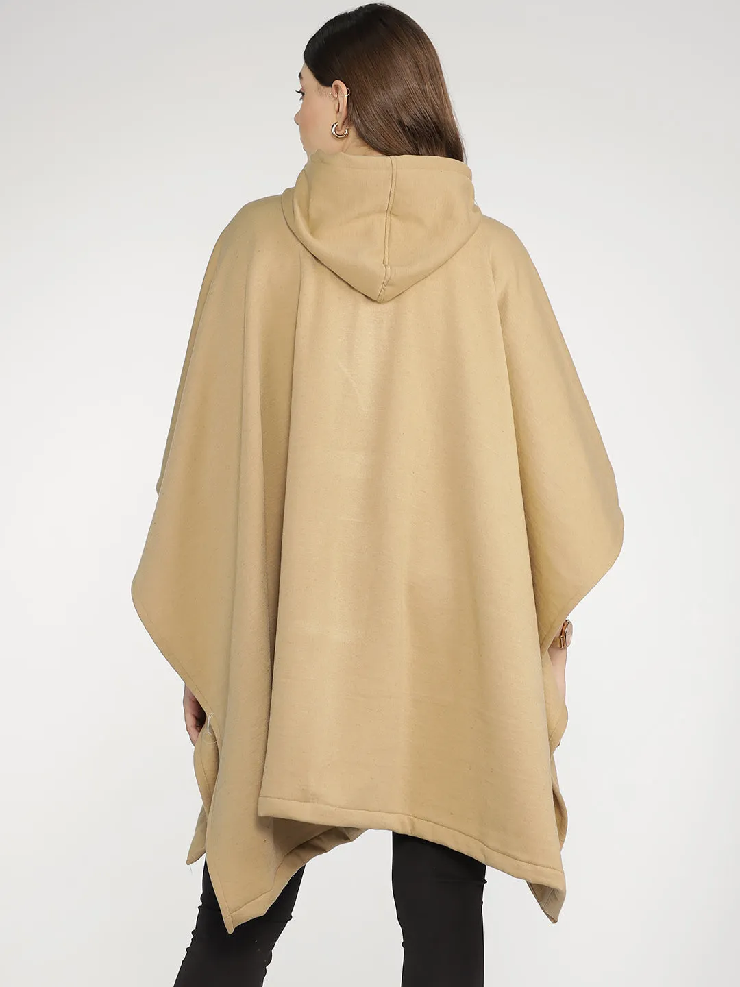 Beige Poncho Hoodie