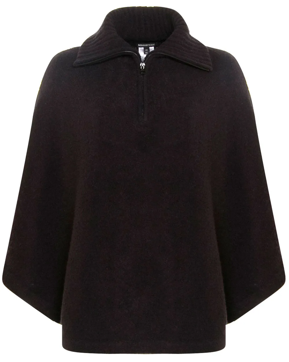 Black Organic Cotton Collared Poncho