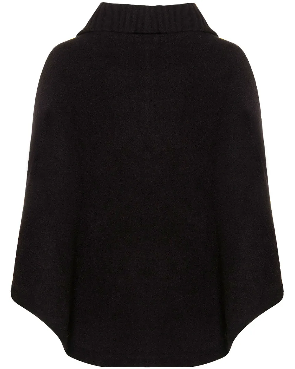 Black Organic Cotton Collared Poncho