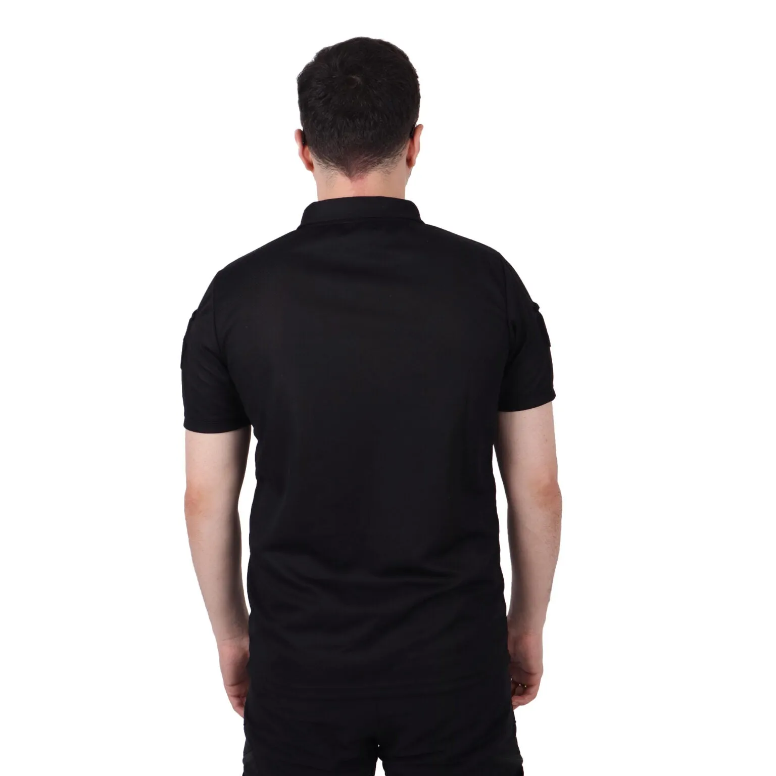 Black Tactical Collared T-Shirt with Veil Area