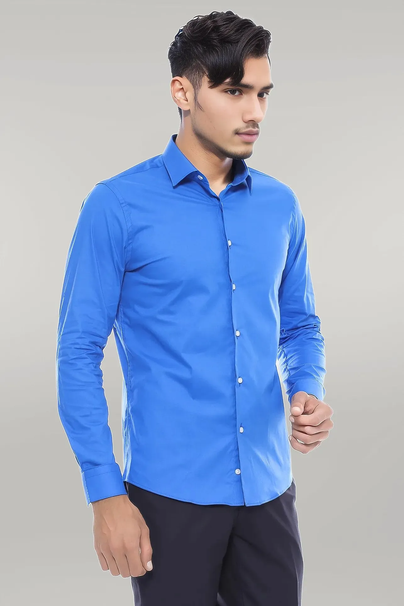 Blue Slim Fit Men's Shirt | Wessi