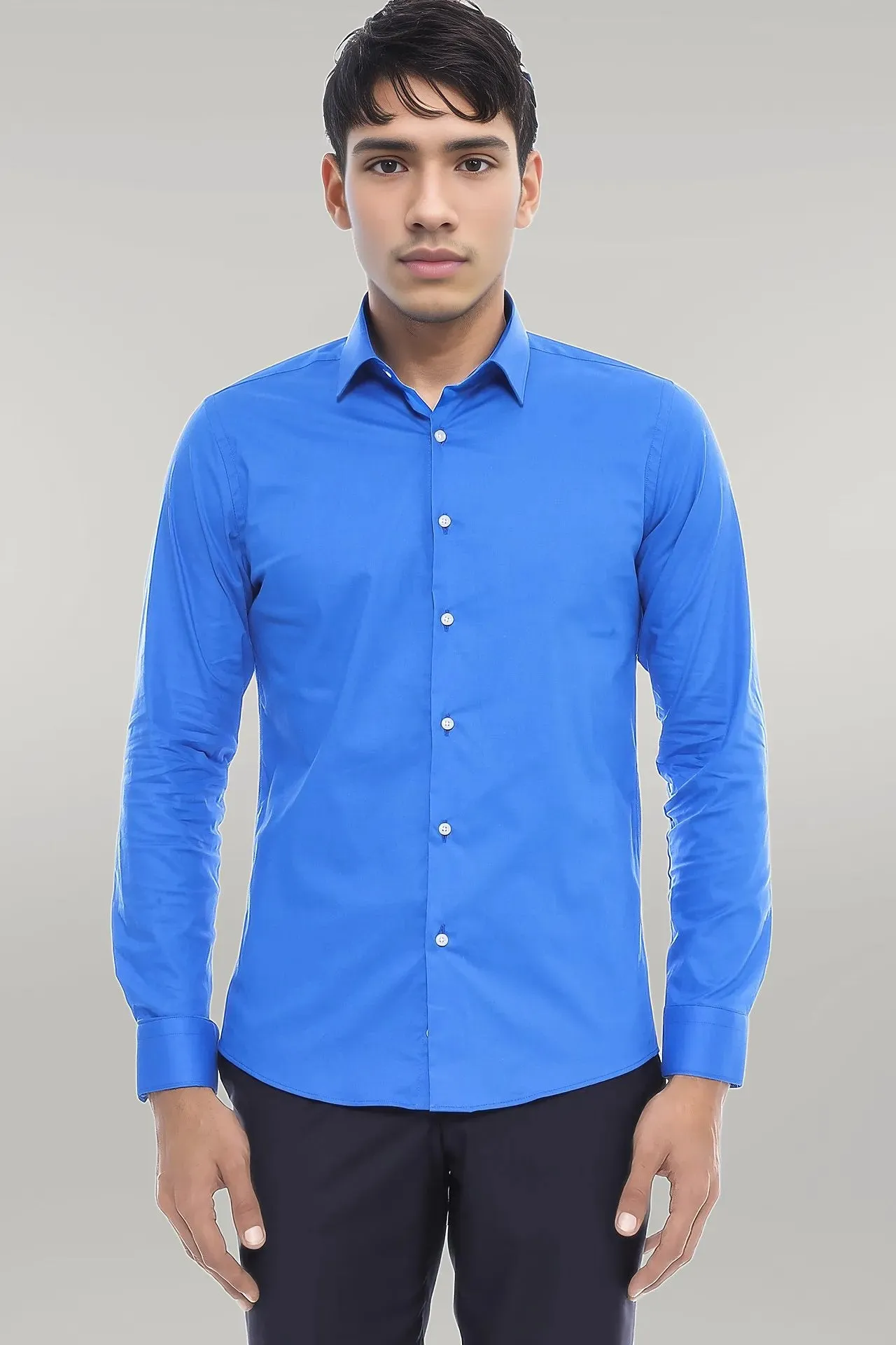 Blue Slim Fit Men's Shirt | Wessi