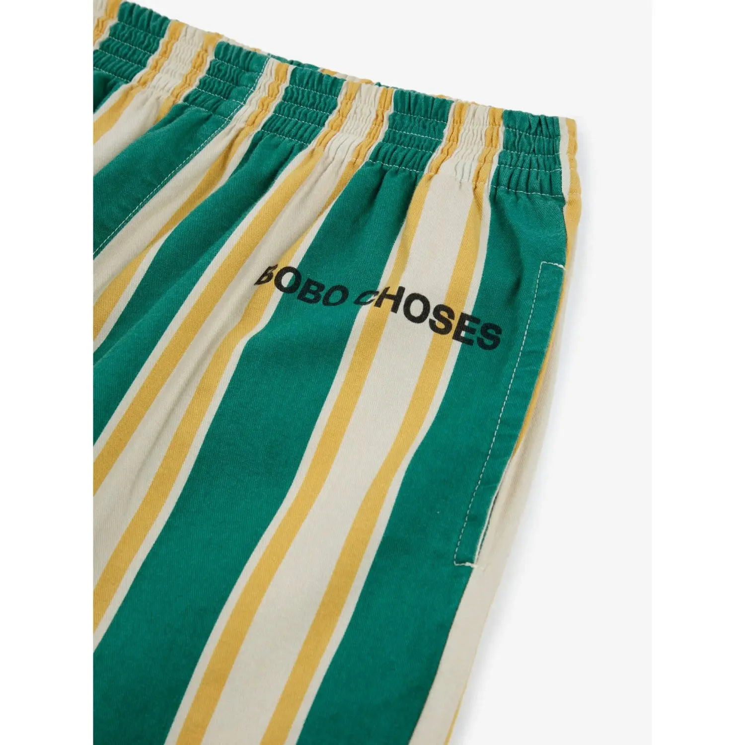 Bobo Choses Dark Green Stripes Straight Pants