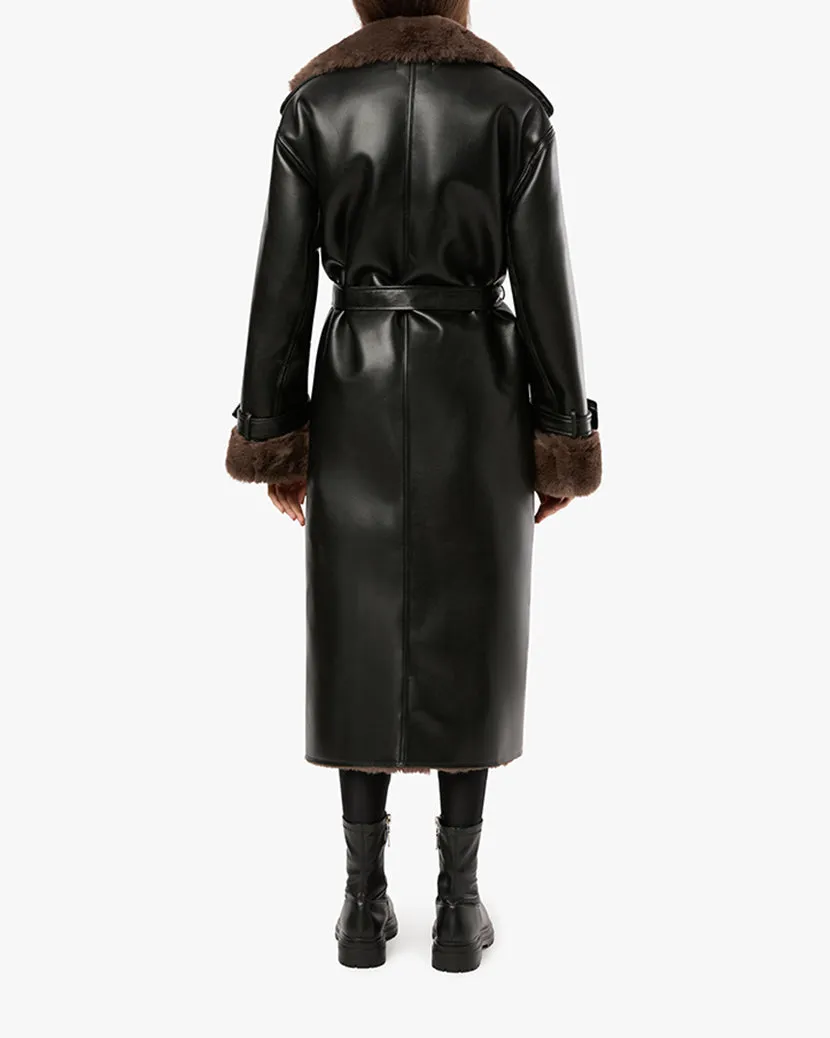 Bonded Faux Fur Overcoat