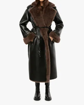 Bonded Faux Fur Overcoat