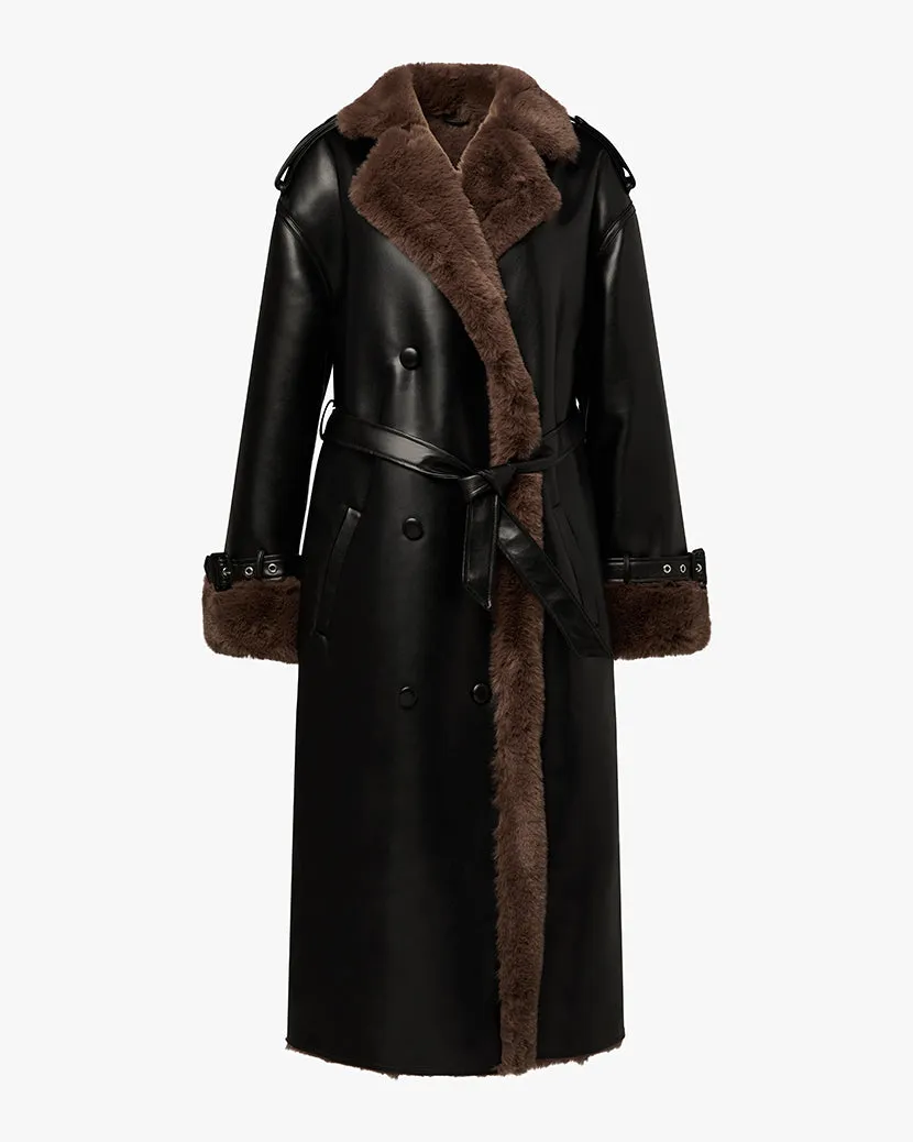 Bonded Faux Fur Overcoat