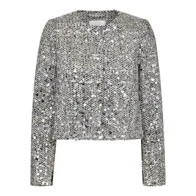 Bouclecc Sequin Cocktail Jacket - White Black