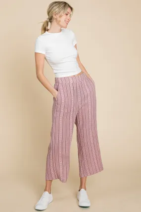 by Nu Lab Striped Elastic Waist Wide Leg Pants