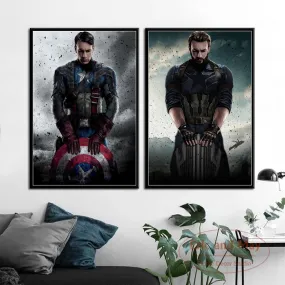 Captain America The First Avenger Infinity War Endgame Art Painting Vintage Canvas Poster Wall Home Decor