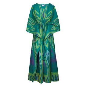 Cassis Cotton Ikat Maxi Kaftan