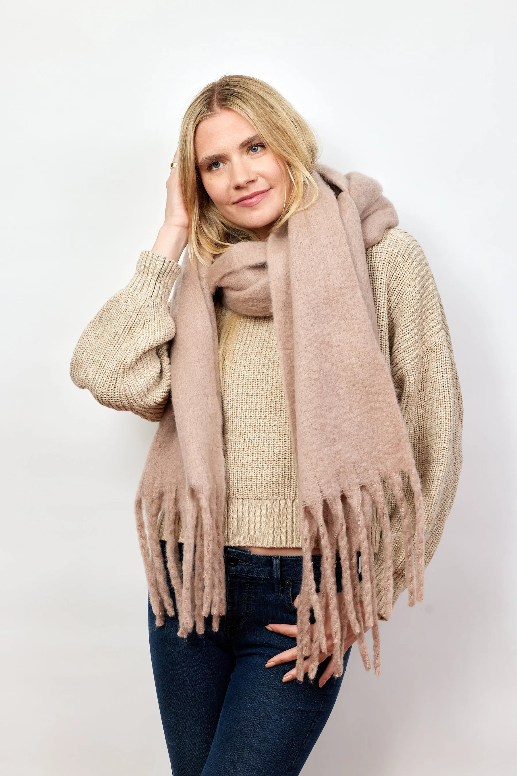 Chic Solid Scarf- Taupe