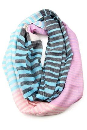 Circle Scarf / Blue Pink & Lavender / Unisex