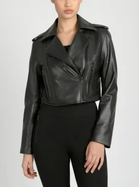 Cleo Cropped Moto Jacket