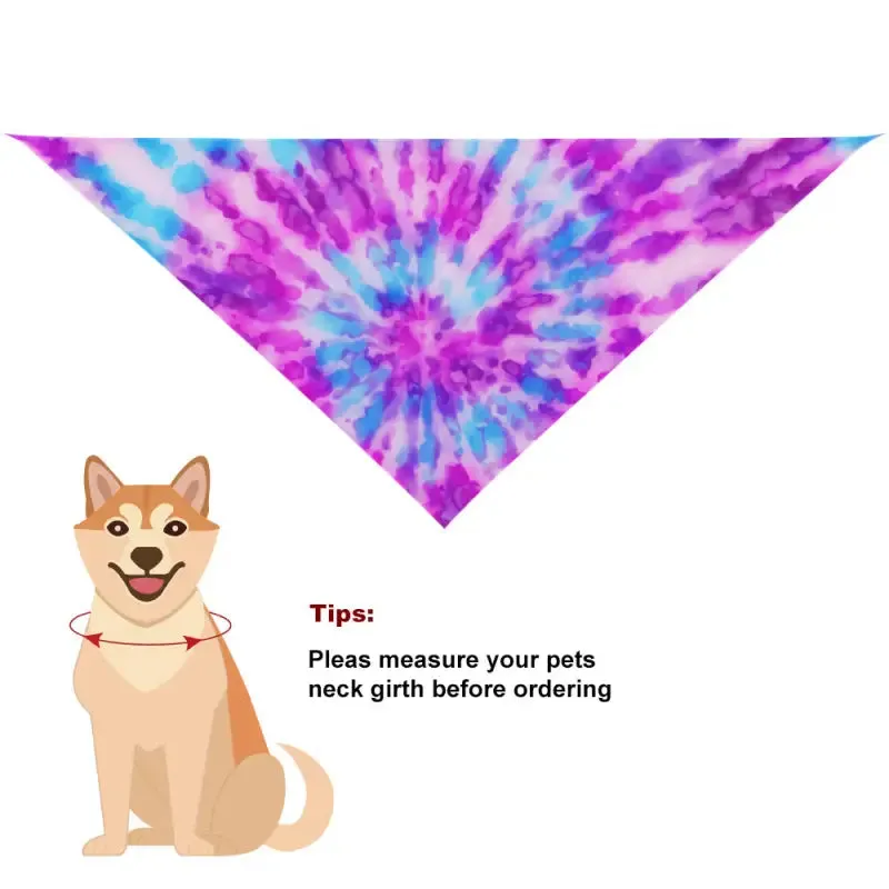 Colorful Tie-Dye Bandana for Dogs Polyester Pet Bib Accessory