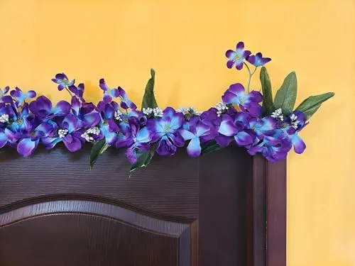 CRAFTING INFINITY Beautiful Orchid Artificial Garlands Door Decoration Set,Handcrafted toran Door hangings Decor (Purple)