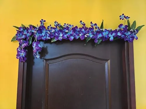 CRAFTING INFINITY Beautiful Orchid Artificial Garlands Door Decoration Set,Handcrafted toran Door hangings Decor (Purple)