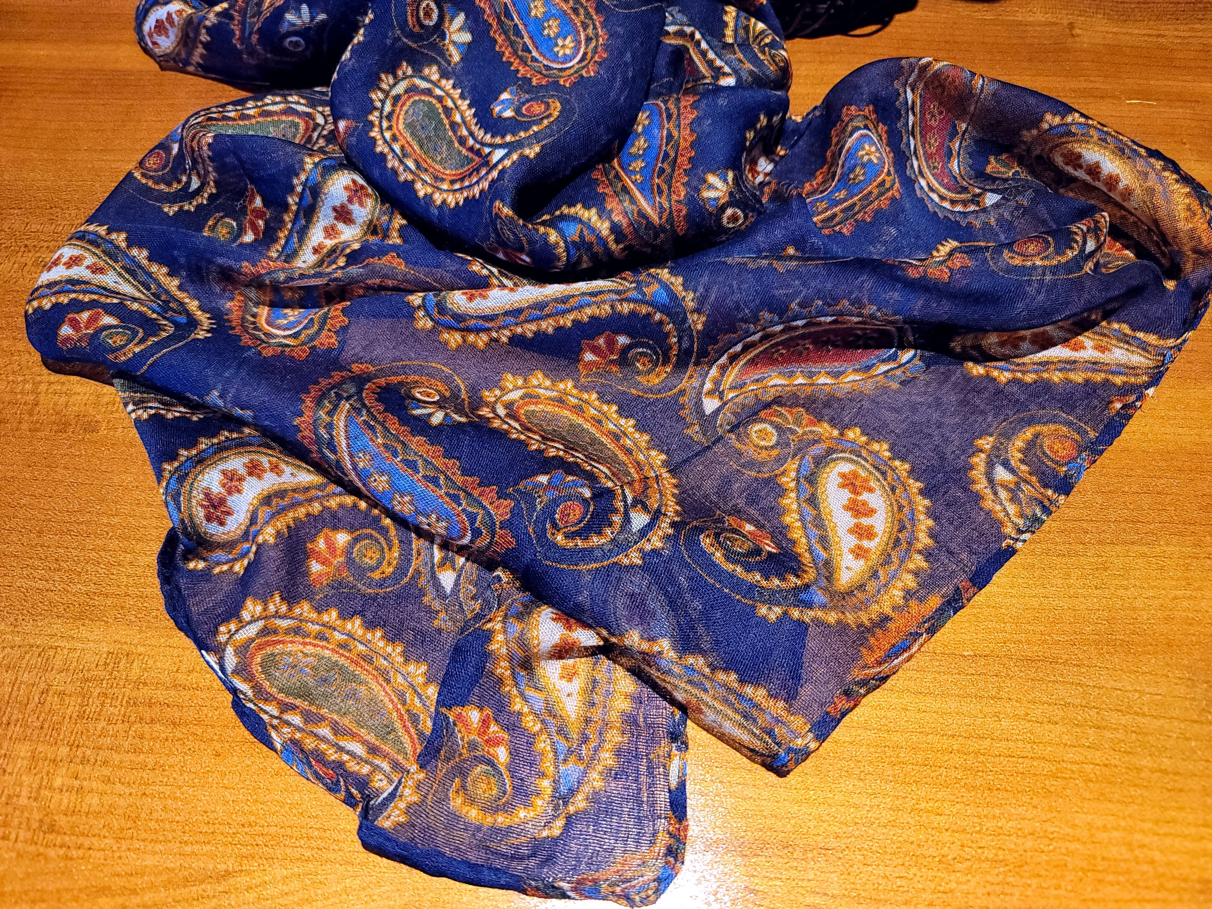 Crazy Paisley Scarf Navy