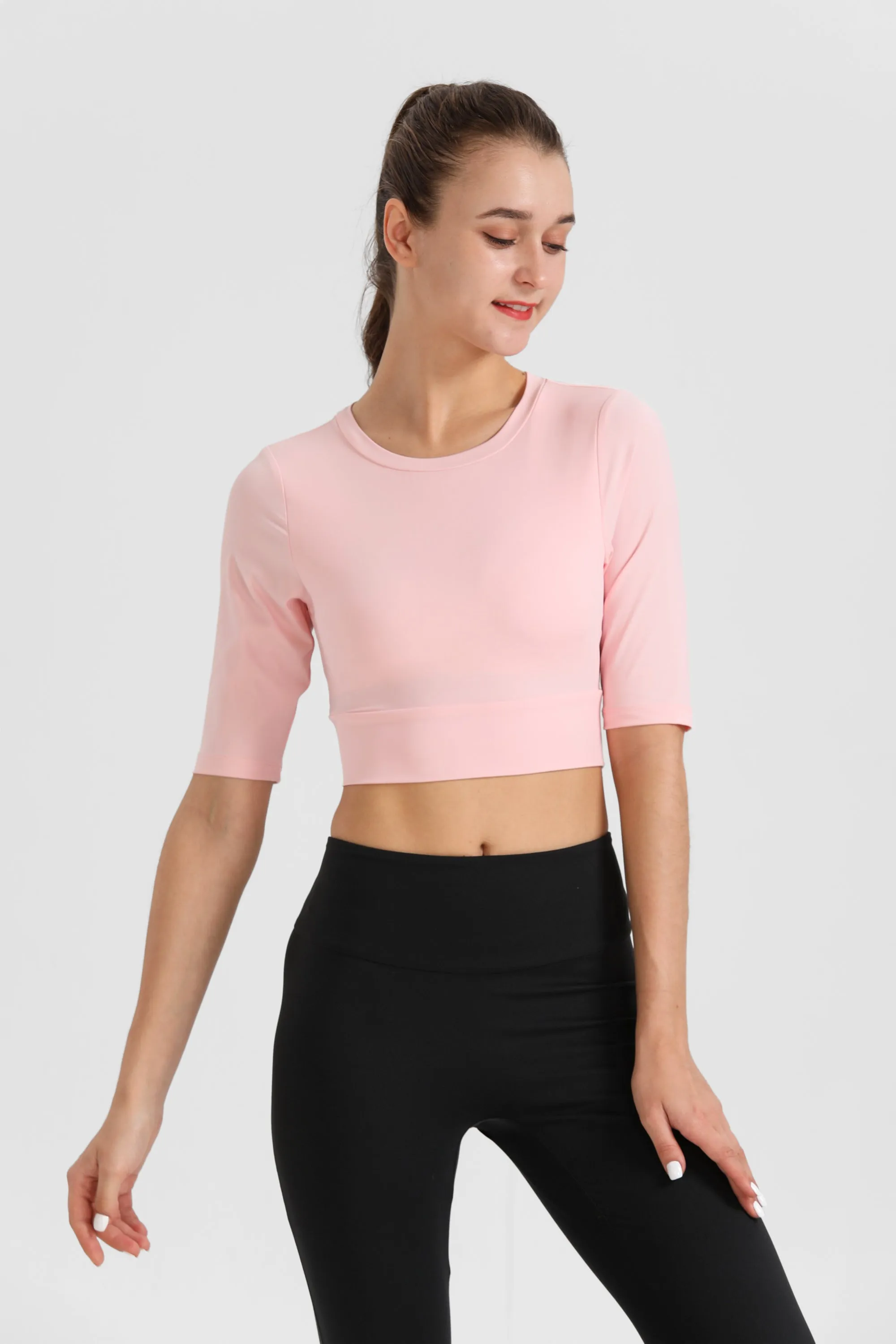 Cropped Elastic Shirt