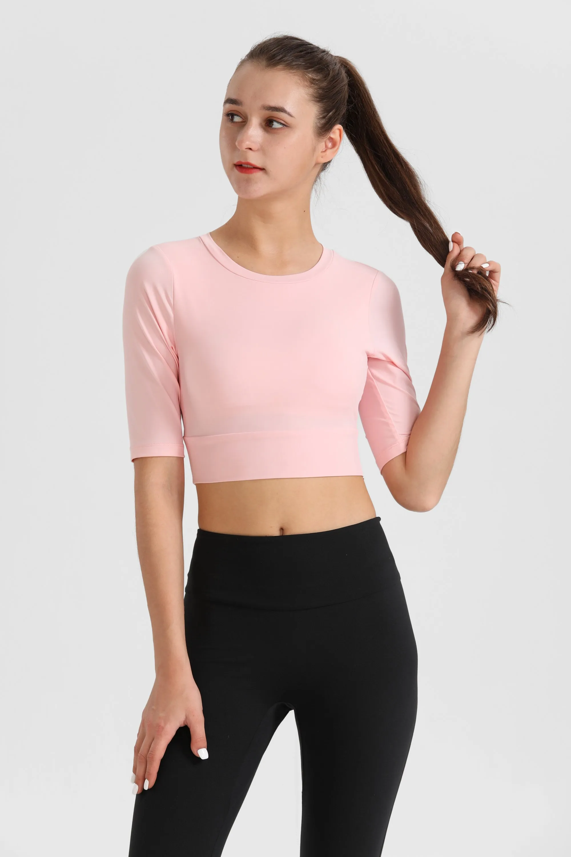 Cropped Elastic Shirt