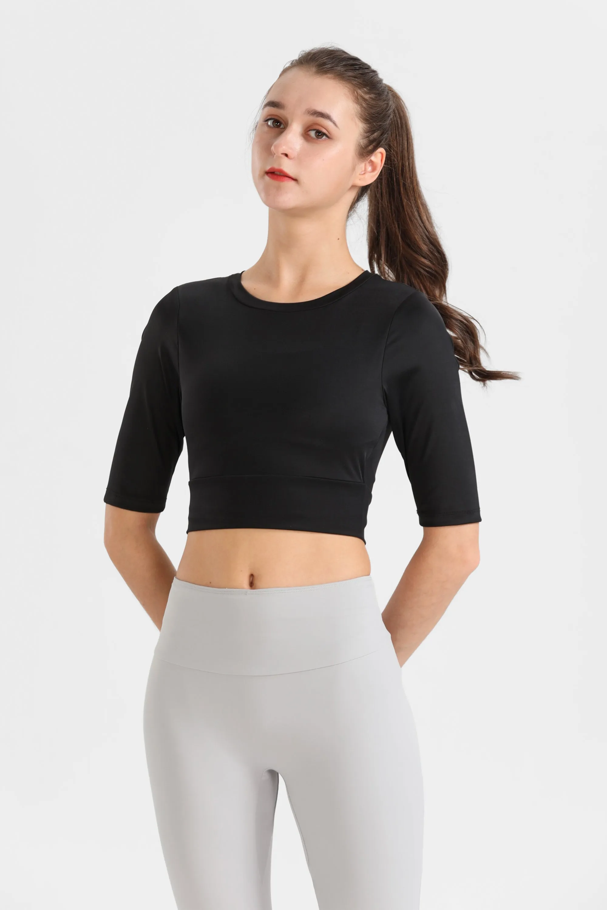 Cropped Elastic Shirt