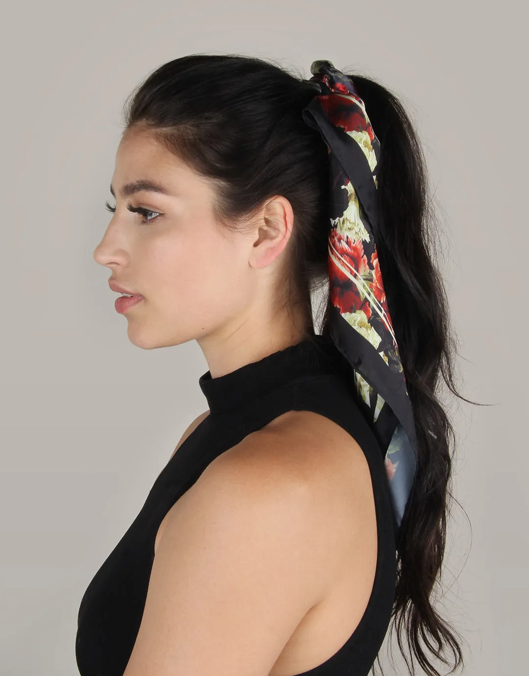 Dark Floral - Silky Bandana