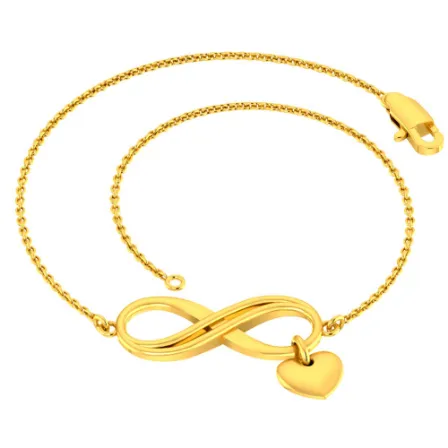 Dazzling 18k Gold Bracelet Infinity Loop With Heart Accent Design From Pc Chandra Online Exclusive Collection