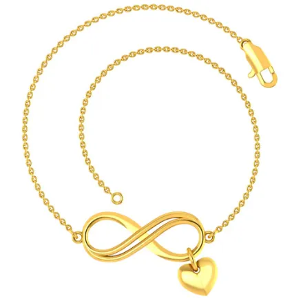 Dazzling 18k Gold Bracelet Infinity Loop With Heart Accent Design From Pc Chandra Online Exclusive Collection