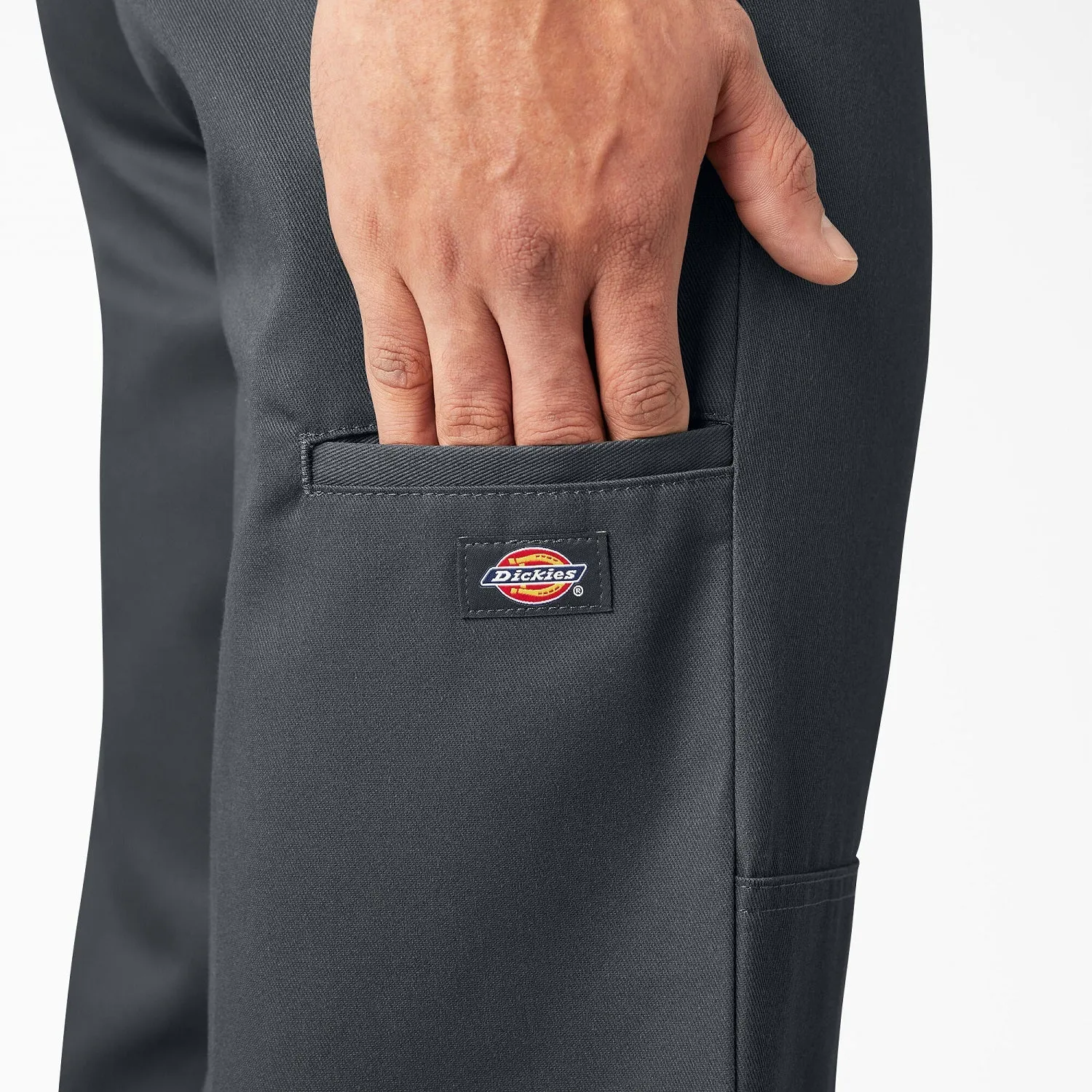 Dickies Men's Loose Fit Twill Double Knee Work Pant_Charcoal